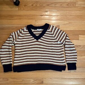 Madewell Striped V-Neck Sweater